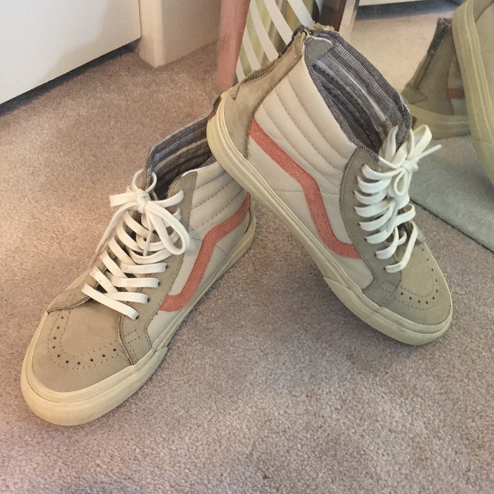 peach and tan vans